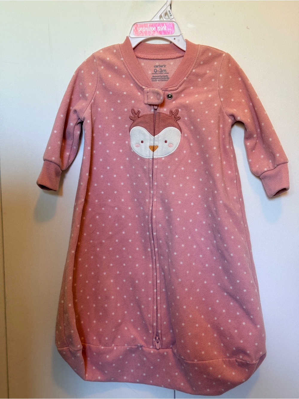 Infant Pink Deer Sleep sack - Cozy Polka Dot Pajamas
